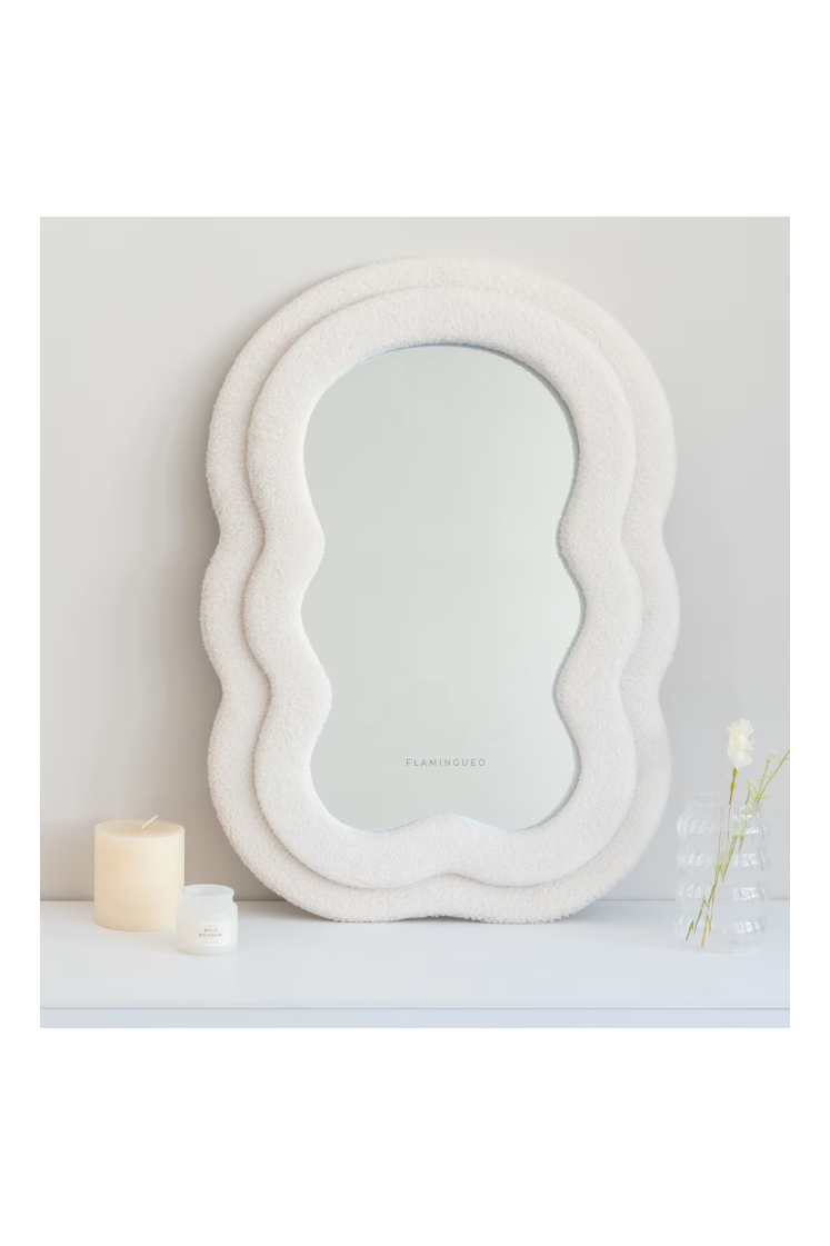 Miroir Mural Asymétrique 70x50x4cm Beige