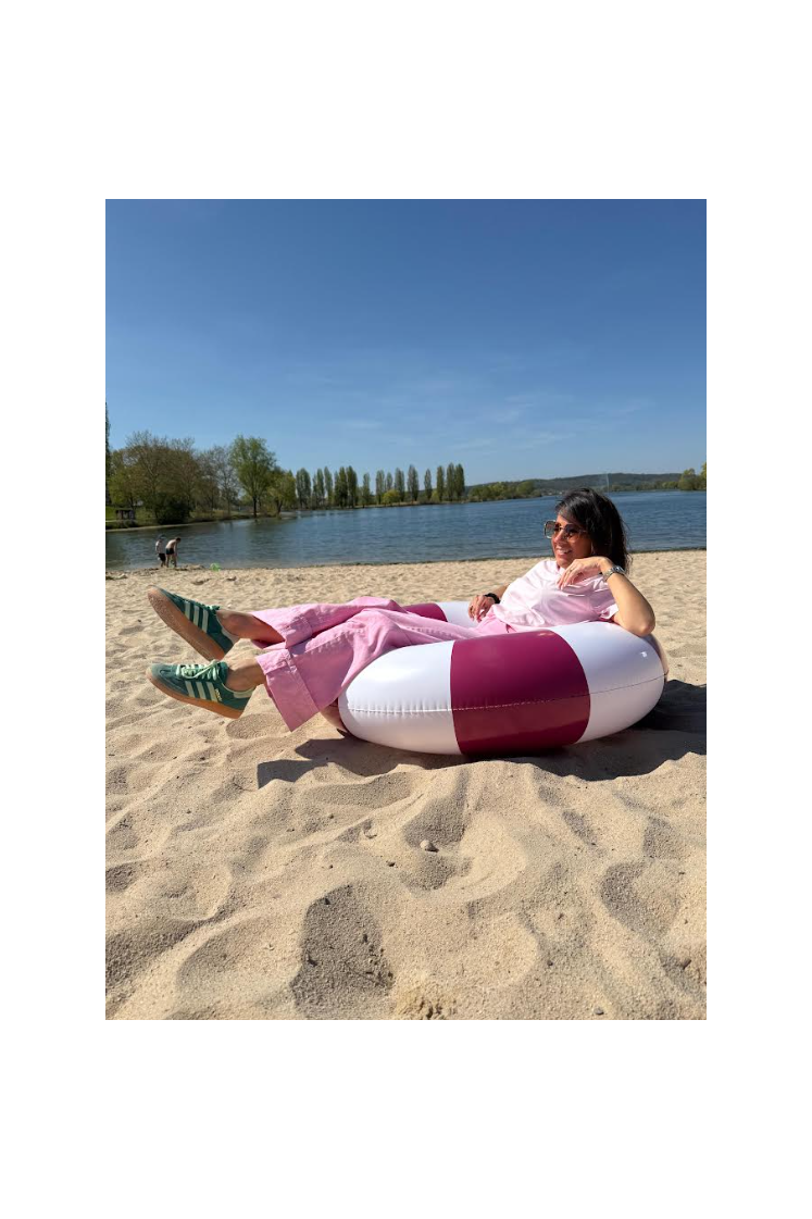 Bouée donut dolce vita retro rayée