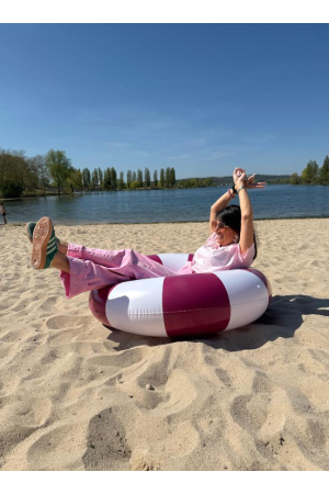 Bouée donut dolce vita retro rayée