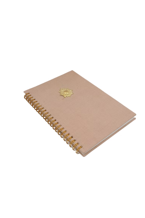 Carnet journal lin coeur doré