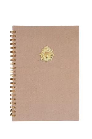 Carnet journal lin coeur doré