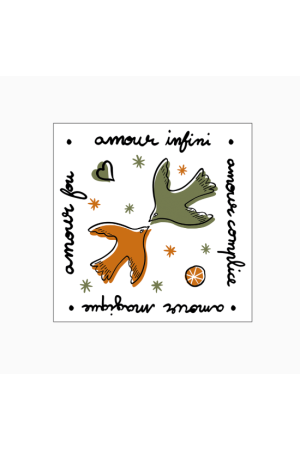 Serviette papier amour oiseaux