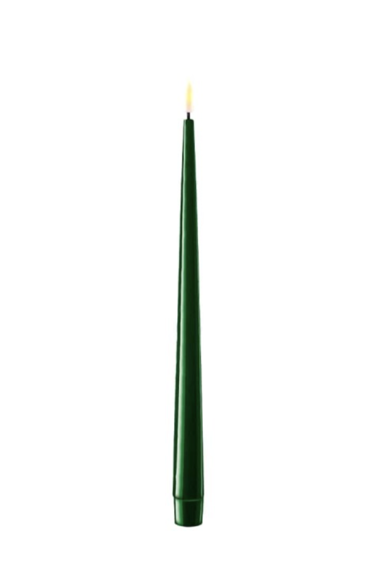 Bougie vert D2.2cm * H28cm flamme led