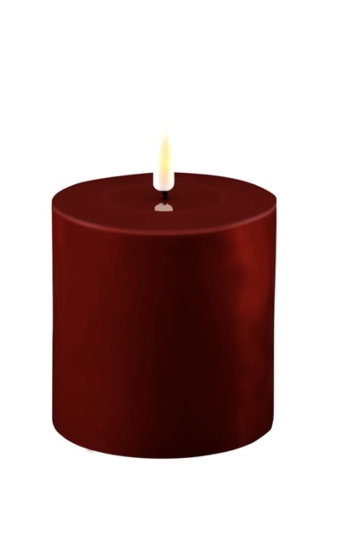 Bougie bordeaux 10*20cm flamme led