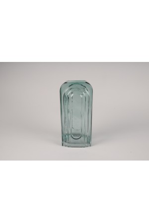 Vase en verre vert 12.5x10.5cm H27.5cm