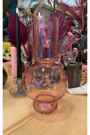 grand vase boule nordique rose