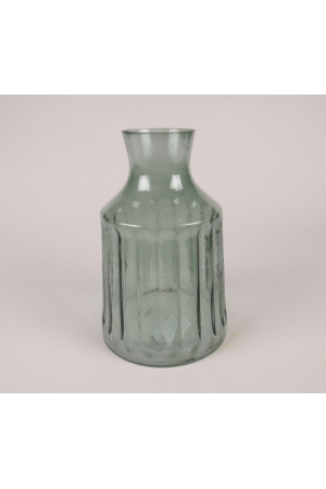 Vase en verre vert D15cm H22.5cm