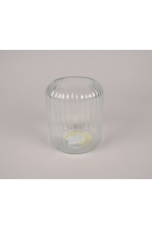 Vase en verre strié D10.5cm H16.5cm