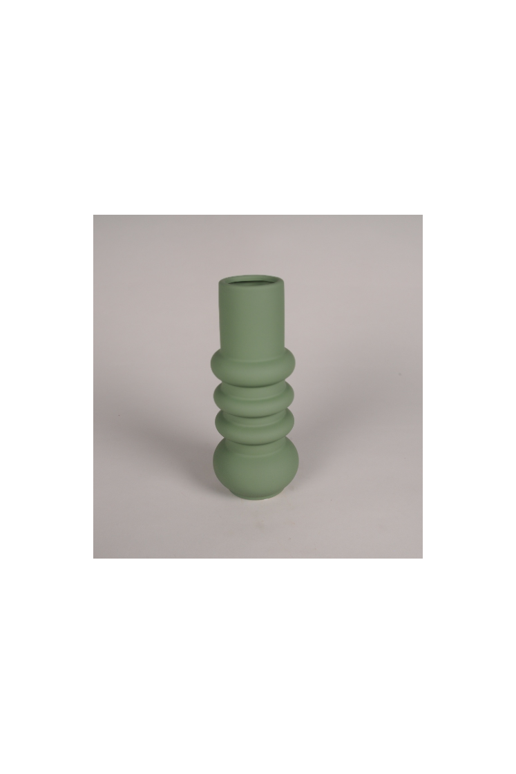 Vase en céramique vert D10cm H24.5cm