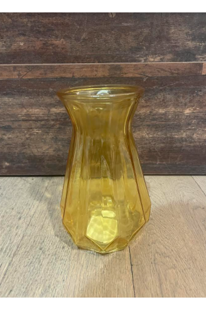 Vase en verre  jaune