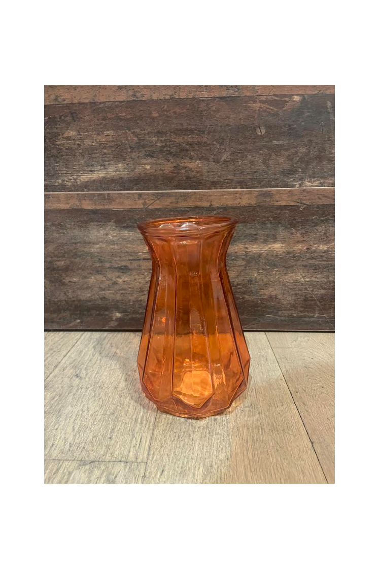 Vase en verre  orange