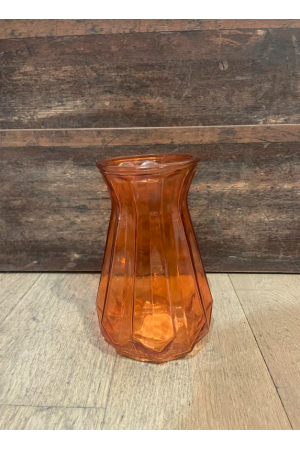 Vase en verre  orange