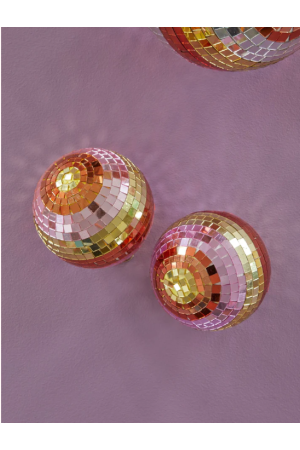 Boule disco rose et or Medium