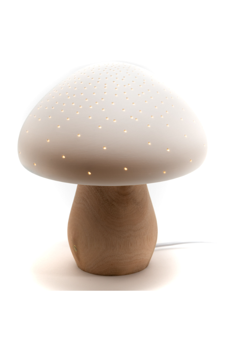 Lampe champignon porcelaine