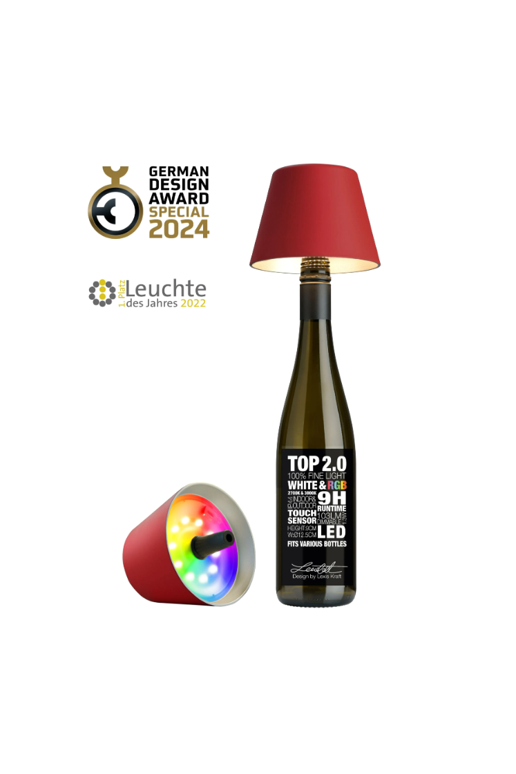 Lampe bouteille à accumulateur RGBW coloré