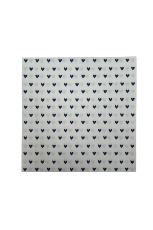 serviette papier cœur bleu x20