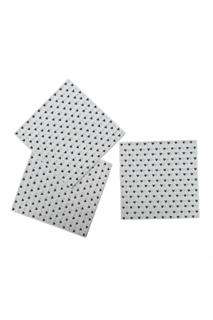 serviette papier cœur bleu x20