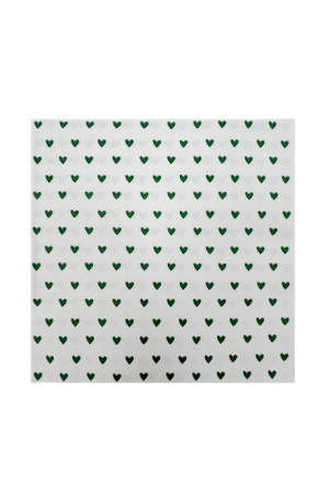 serviette papier cœur vert x20