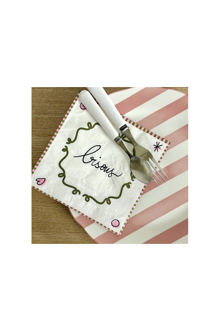 Serviette papier bisou kaki x20