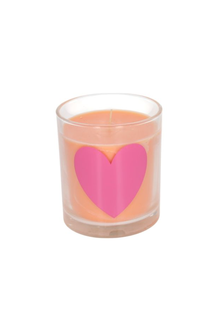 Bougie cœur rose à la fleur d'oranger